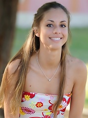 Tara does a flip in the park