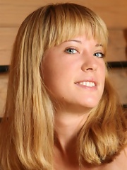 Happy and daring blonde with nice backdoor displays her astonishing tatas